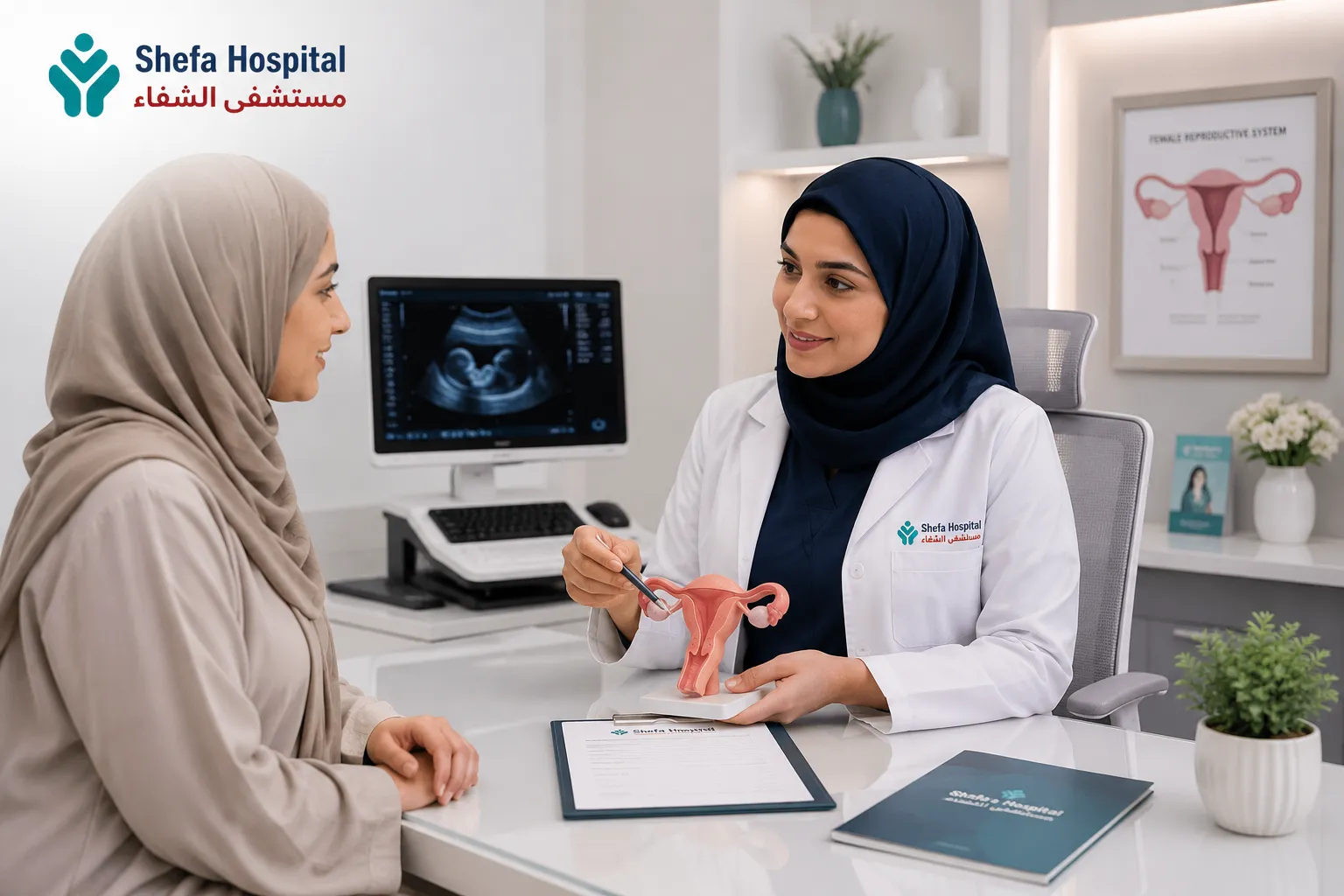 Female gynecologist consultation