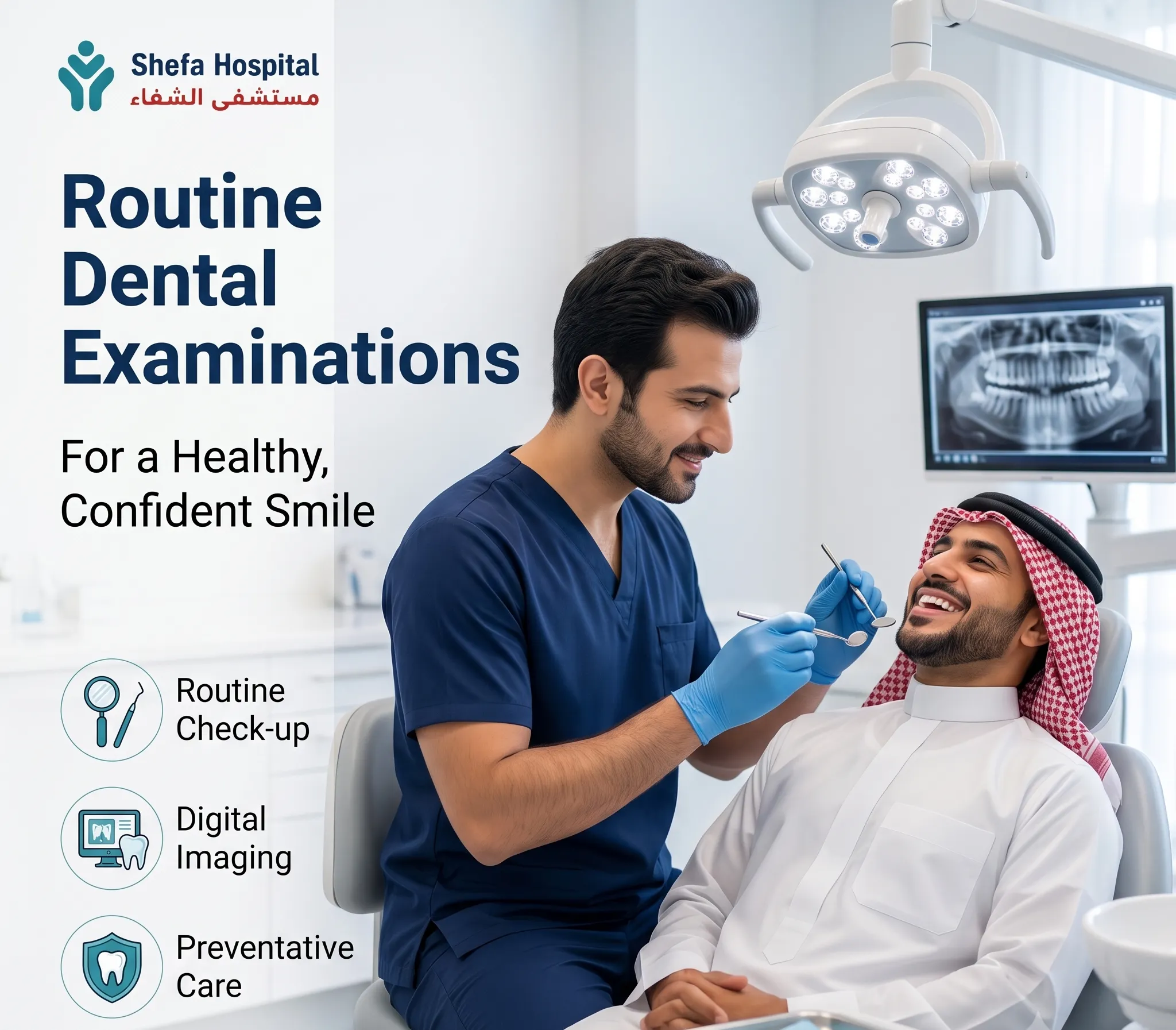 Dentist providing preventive dental care and education.