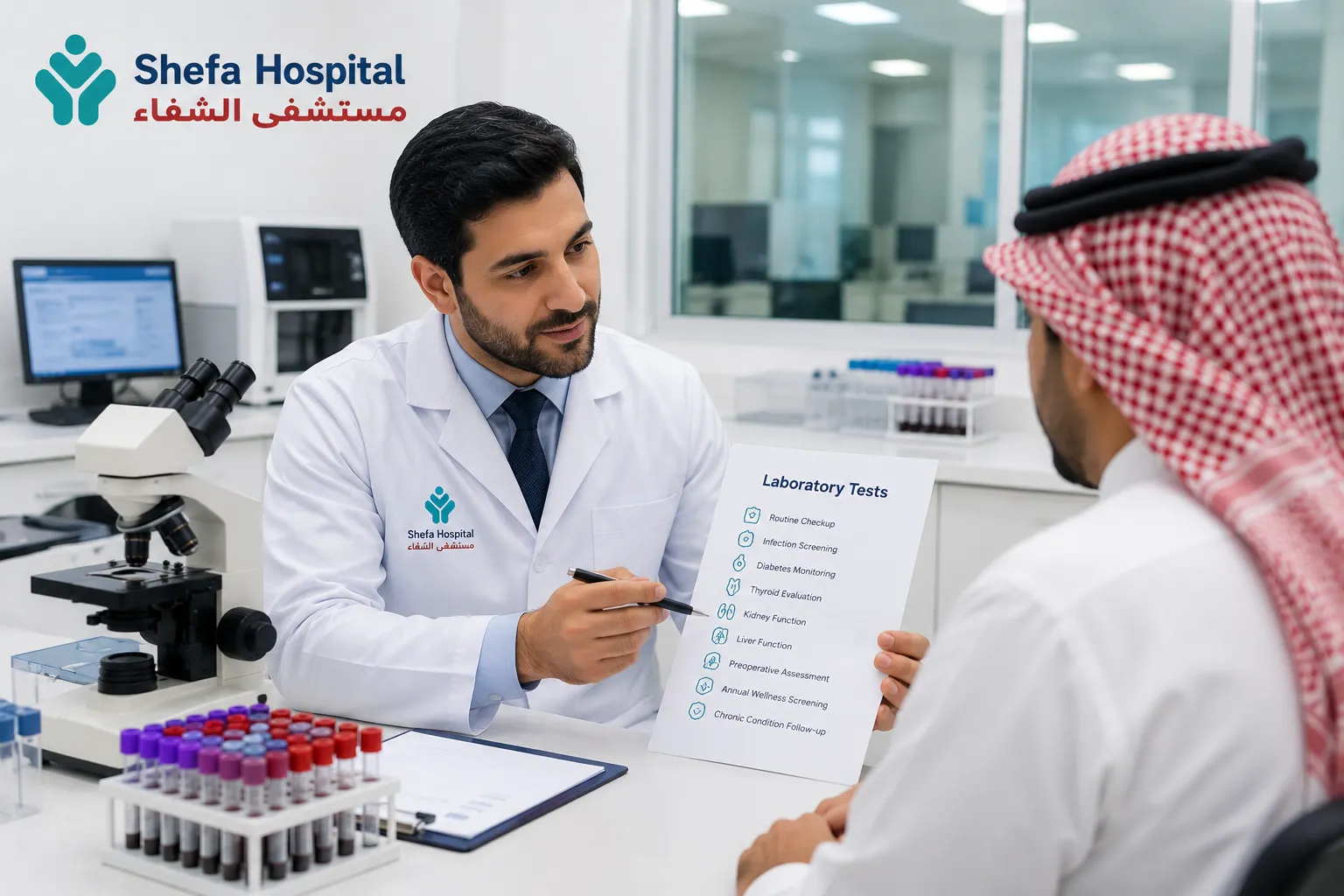 Advanced medical diagnostic testing laboratory equipment.